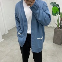 스트릿제이 포켓 띠 배색 오픈 가디건