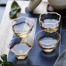 감성찻잔 다기잔 홈카페 티컵 내열유리 투명다도잔, 5_링클_70ml