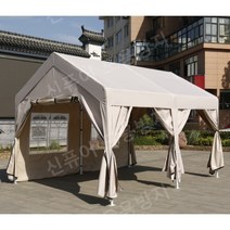 몽골 천막 행사 텐트 야외 캐노피 주차장 쉘터, 3x3+테두리천