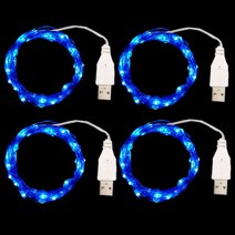 USB 실버 선조 LED 요정 문자열 조명 1M-5M 크리스마스 장식 홈 화환 정원 야외 방수 4개, 04 Blue_03 3M 30Leds