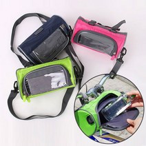 에스티케이 자전거 핸들가방 터치가능 스마트폰 거치대 방수 수납백 유모차 킥보드 보조가방, 핑크