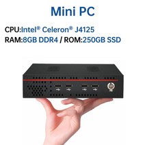 YINGCHI 미니 PC 인텔 셀러론 J4125 N5095 홈 오피스 데스크탑 컴퓨터, 03 J4125 8G 250G SSD_04 EU, 03 J4125 8G 250G SSD, 04 EU