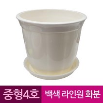 PGM1*^몰라인 원형 도자기 느낌 플라스틱 화분 4호 백색 도금아령 근력운동 헬스용품 스틸 아령봉 웨이트 기구^*1췤pgm, *^^옵션*^받침미포함 4호 화분