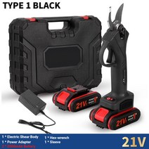 충전식 전지가위 전동 무선 전기 전정 가위 21V 30mm Pruner 정원 도구 충전식 배터리, 03 TYPE 1 black_01 EU PLUG