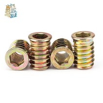 강화마루보수 벽지 깨진타일 보수 10pcs20pcs m6 m8 m10 아연 합금 철 탄소강 육각 소켓 드라이브 삽입 너트 나무 가구에 스레드, m10x30mm, 20개