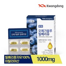 광동 오메가블루 빌베리유 1000mg x 30캡슐 빌베리종자유 블루오메가 오메가369 식물성오메가 빌베리오메가, 2박스
