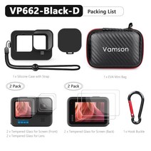 Gopro Hero 11 10 용 블랙 소프트 실리콘 케이스 Go pro 9 보호 풀 커버 쉘 카메라 액세서리 VP662, [05] VP662BlackD