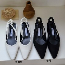뾰족코 슬링백힐 낮은굽 편한구두 밴딩 슬링백 2색