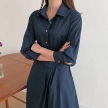 디자인인싸 A라인 무지롱 플레어 원피스