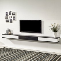선반여왕 벽걸이거실장 티비다이 2200mm 블랙 화이트, 블랙&화이트