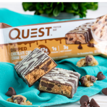 QuestNutrition 퀘스트바 저탄수 키토 프로틴바 - 초콜릿 칩 쿠키 도우 12개입, 1개