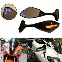 야마하 바이크 오토바이 LED 백미러 YZF R1 R6 FZ1 FZ6 600R R3, [01] Black