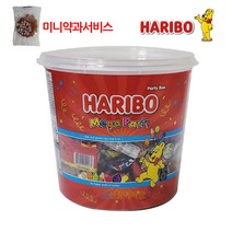 하리보 메가파티 젤리1kg +미니약과1개 서비스 (골드베렌 그레이프 룰렛 콜라 스타믹스 5종믹스 버전), 1통+미니약과1개