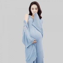만삭 사진 촬영 원피스 임산부 주수사진 니트 원피스 루즈핏 가디건 세트 편안한 산모복