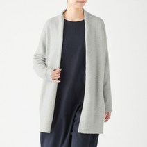 무인양품 MUJI 여성 야크혼방 부클레 롱 가디건
