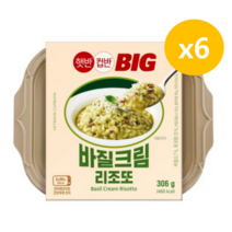 햇반컵반 BIG 바질크림 리조또, 6개, 306g