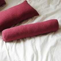 한잠푹 경추목베개 피그먼트 세트 편백나무 메밀 종아리 원통 수면경추베개, 레드, 단품(충전재x)