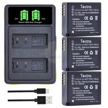 1200mAh DMW-BLG10 BLG10PP 배터리 + LED 듀얼 충전기 파나소닉 LUMIX GF5 GF6 GX7 LX100 GX80 GX85 카메라, 3 battery 1 charger