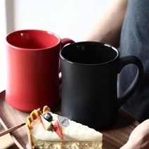 매트 무광 머그컵 머그잔 주스 물 카페 커플 컵 명품 큰 롱, 레드