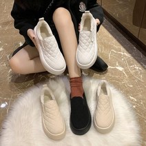 겨울 여성 기모 안감 털신발 단화 슬립온 여자 데일리 데이트 신발 슬립온