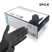 스피카 식품용 니트릴 위생장갑 블랙 100개, 중(M), 1개