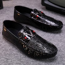 ZZJJC 모던 레더 로퍼 엠보 남성화 패션 슈즈