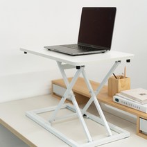 높이조절 스탠딩 책상 데스크 높낮이 수동 철제 테이블, 화이트