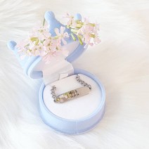 샤이니유 소세지바 써지컬스틸 미아방지팔찌 선물 케이스증정, 왕관케이스, 13.5+3cm, 한글1 단아체