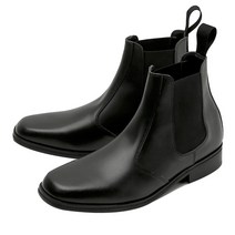 커스텀에이드 4cm 소가죽 스퀘어토 첼시부츠 오티스 CR0031 Black
