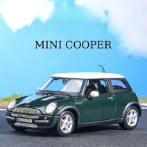 1:24 2018 미니 쿠퍼 다이캐스트 모형 전시 미니어쳐, 1대24 2018 미니쿠퍼-메탈릭 그린
