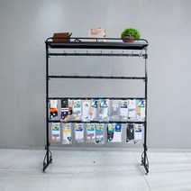 양말 진열대 거치대 매자용 쇼핑몰 수납 문구점 진열, 길이 100 높이 150 네 겹에 60개 갈고리 블랙