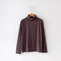 겨울 스판 기모 빅사이즈 여성 목폴라 이너티셔츠