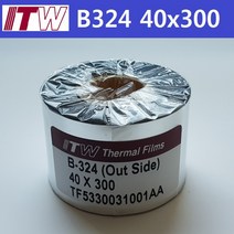 ITW B324 40mm*300M 레진 (먹지 필름) 1롤 바코드리본, B324 40mmx300m 1롤