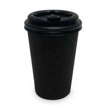 친환경 13온스 블랙 종이컵+타공뚜껑(블랙) 100개 세트