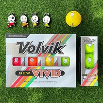 볼빅 비비드 토끼캐릭터 무광 컬러볼 무반다 3피스 12구 골프공