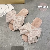 레이스 리본 홈 인테리어 공주 슬리퍼 실내화