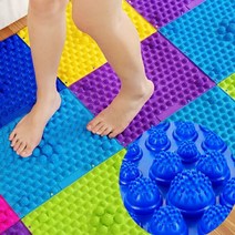 지압발판1+1 건강관리 혈액순환 발바닥 마사지매트 발지압판 발매트, 지압발판 레드_지압발판 블루