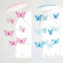 돌잔치 이벤트 행사 아기방 돌상 장식 소품 파티 장식 용품 아가방 꾸미기 BABY PARTY 나비 모빌 105cm - 2색 택1, 블루