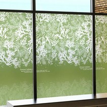 무점착투명시트_리프디자인 올리브_B01_W90xH120cm, 단품