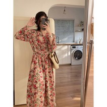 VSYOY 프렌치 빈티지 브이넥 원피스