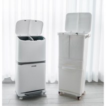 가정용 이동식 대형 분리수거함 휴지통 분리수거휴지통 재활용통, 재활용 스티커 포함, 2단 분리수거함(발판형)