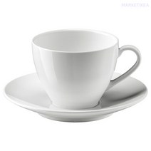 이케아 머그컵 베르데라 찻잔+받침 화이트 주방 커피 음료 물 잔 카페 식당