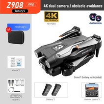 연습용 입문초보자드론Z908 프로 드론 전문 4K HD 카메라 미니 4 광학 흐름 현지화 3 면 장애물 회피 쿼드, 11 Dual 4K 2B Black