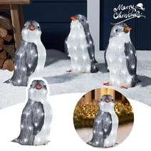 풍향계 바람 풍력 장식 동물 정원 2023 크리스마스 빛 펭귄 아크릴 50 led 램프 스테이크 xmas decor 2023 new year39s eve party yard, 약 35x14.5cm, 가운데