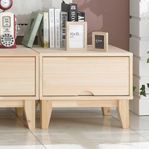 [로쏘] 거늘 편백나무 협탁 거실장 1단, 색상:원목