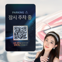 라스무스 논슬립 자동차 QR코드 안심번호 고급 주차번호판, 잠시주차중 제이드, 1개