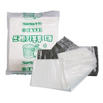 제이월드 가정용 영업용 배접 야채봉투 비닐봉투 분리수거 쓰레기통 쓰레기봉투 대 흰색 검정, 쓰레기봉투 대 흰색 20매