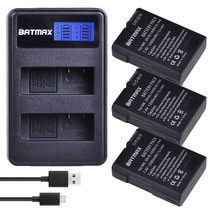 니콘 D3100 P7000 용 USB 듀얼 충전기 2X EN-EL14 배터리 LCD, 02 3 Battery 1 Charger