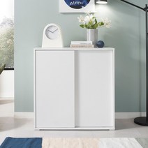 [데코라인] 슬라이딩도어 800 수납장, 색상:멀바우