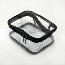 투명 화장품 파우치 PVC 손잡이 여행용 정리 휴대용 수영장 물놀이 사각통 방수